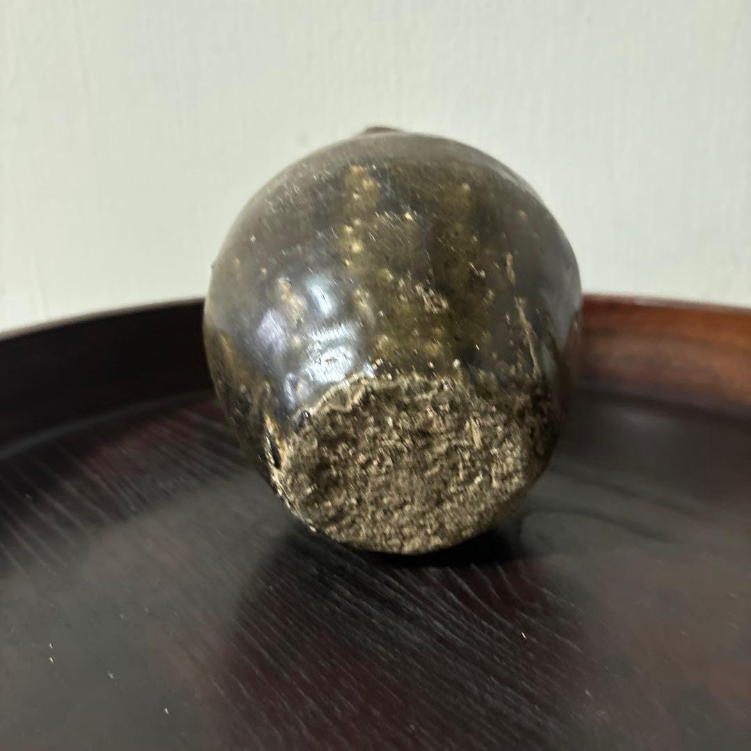 高麗〜李朝徳利　古道具　花入　飴釉　茶道具　アンティーク　骨董品　酒器　一輪挿し