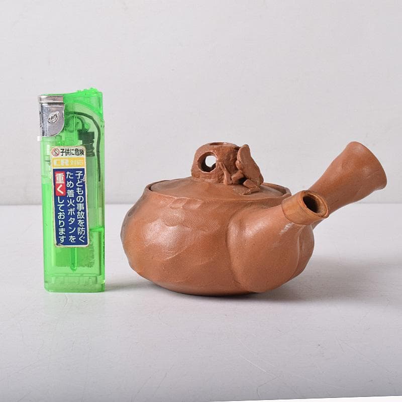 常滑焼　朱泥　蛙摘　横手急須　V　7638