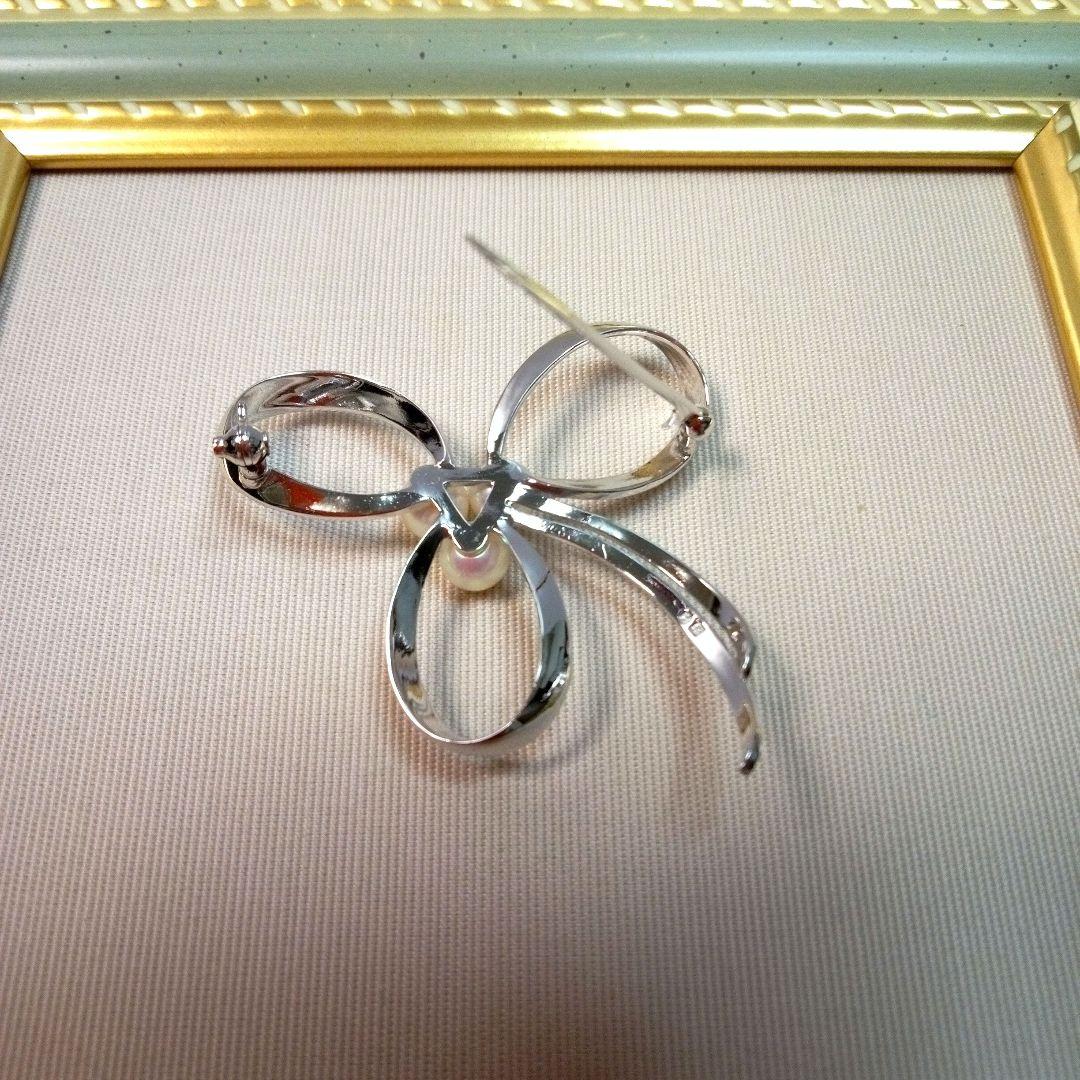 MIKIMOTO リボンモチーフ ヴィンテージ ブローチ