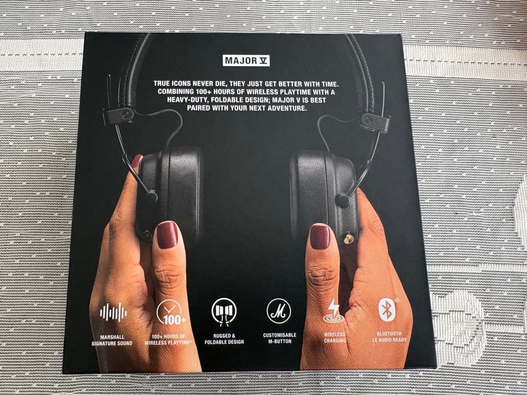 【ほぼ未使用】Marshall Major V ヘッドホン ブラック 付属品完備