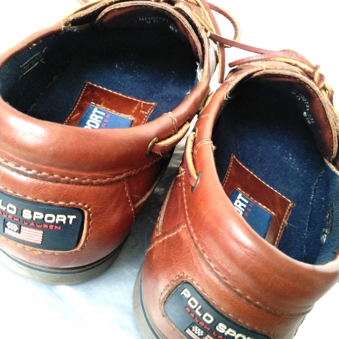 革質良好! ラルフローレン　ポロスポーツ　デッキシューズ　ブラウン　9D