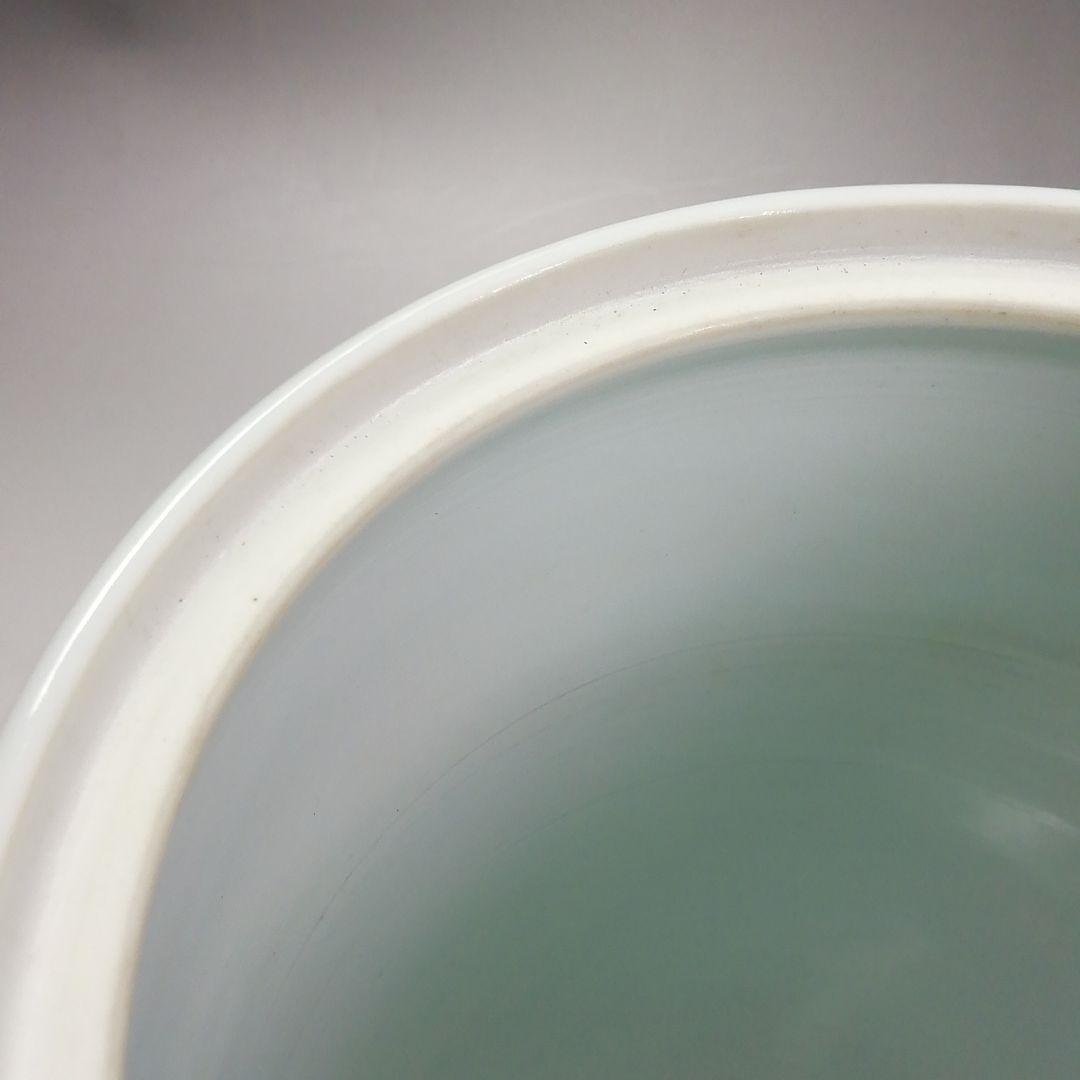 Ｓ３５８　水指　『染赤唐子紋』『渋草焼』『芳國造』　共箱　茶道具