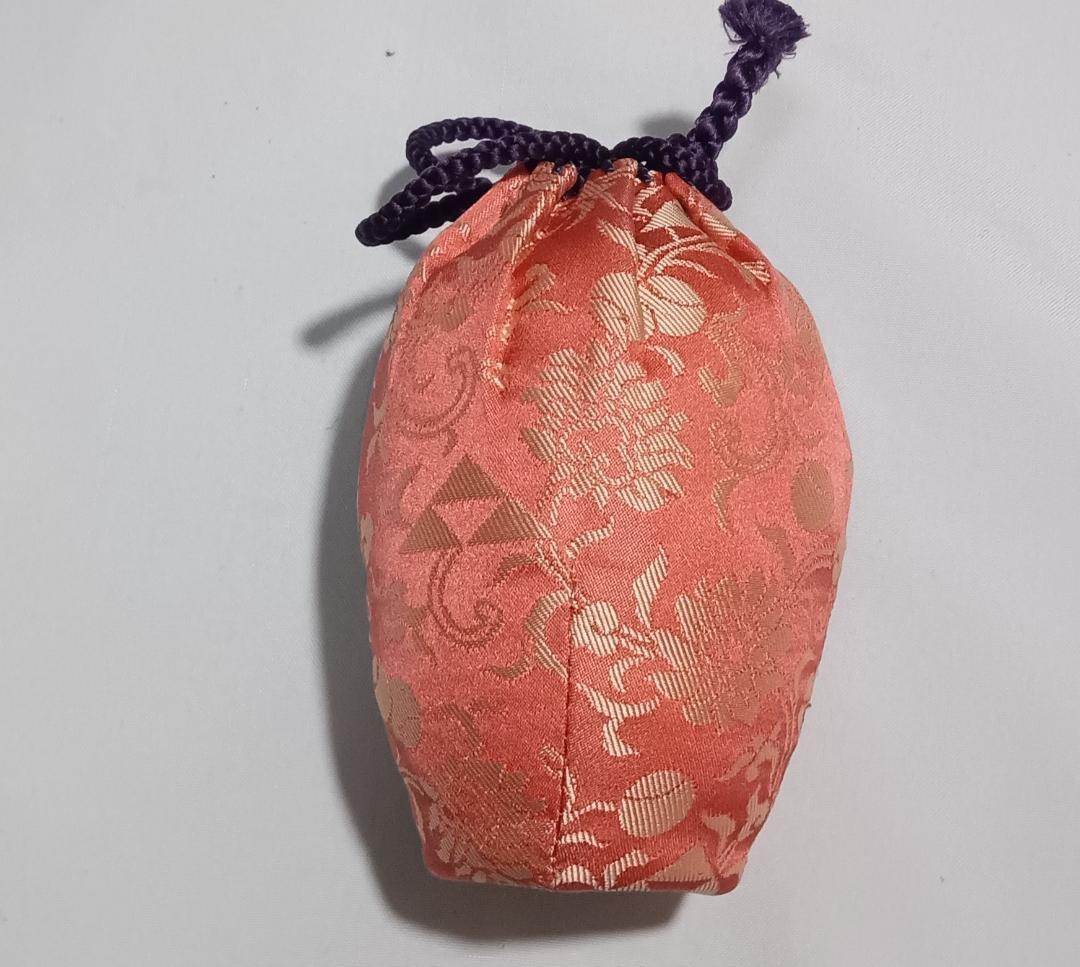 茶道具　京都清水焼　平安東山　笹田仁史作　肩衝茶入　牡丹唐草緞子仕覆付　美品！！