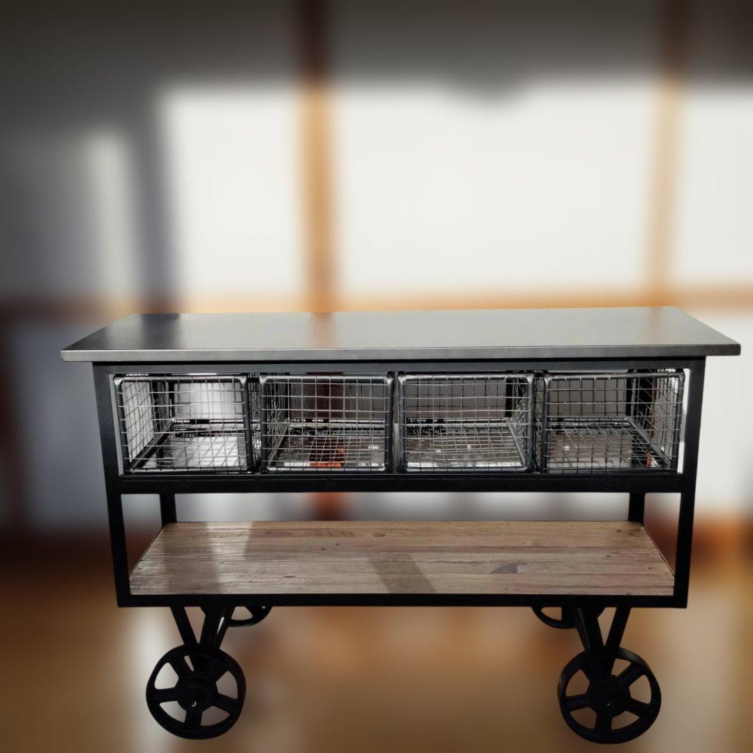 ★パイン古材×アイアンの重厚感★ アイアンラック カフェ風 棚 インダストリアル