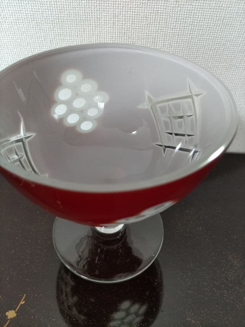 期間限定　大幅値引き中　 氷コップ　大正ロマン　乳白銅赤被せ切子