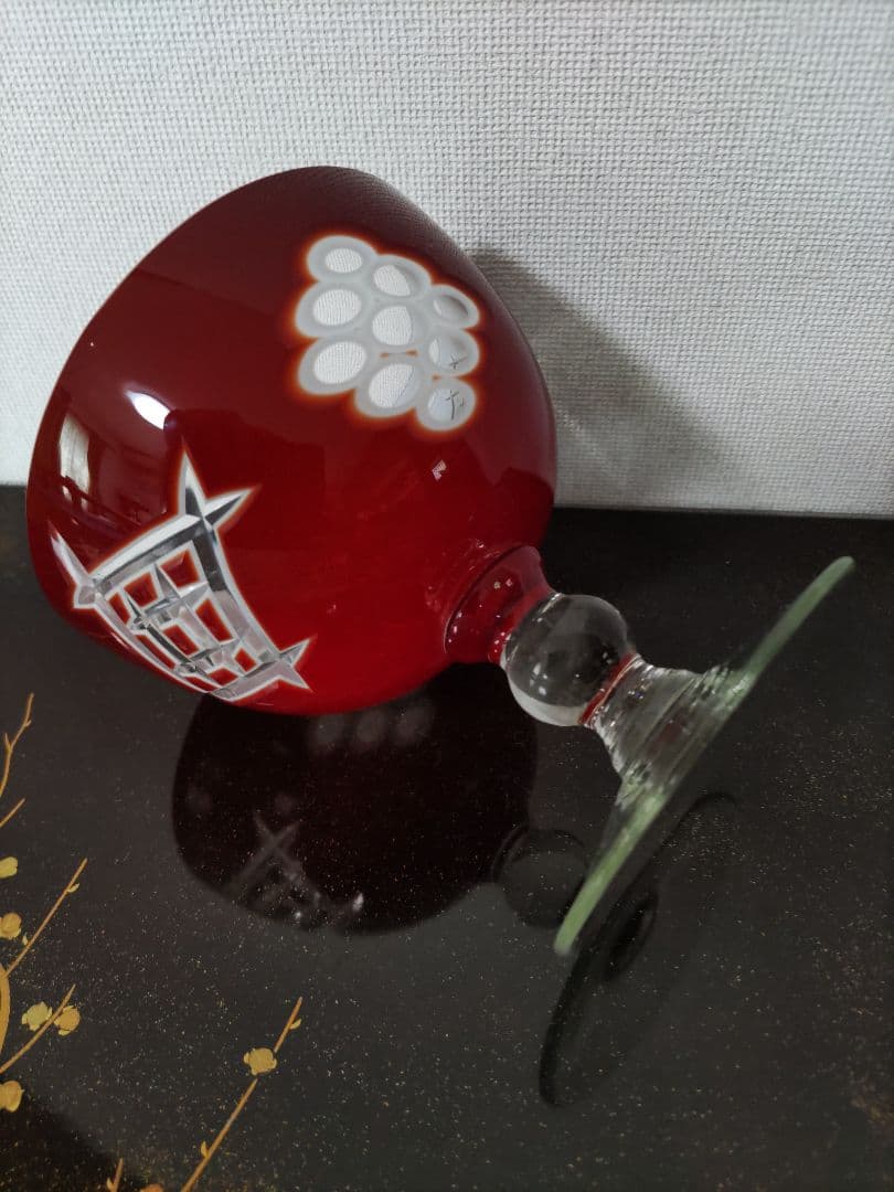 期間限定　大幅値引き中　 氷コップ　大正ロマン　乳白銅赤被せ切子