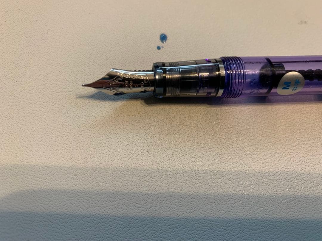 パイロットカスタムヘリテイジ　透明紫色　Ｍ字