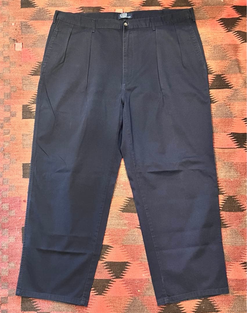 【USA製】90s ラルフローレン ポロチノ 初期タグ ネイビー W40L29