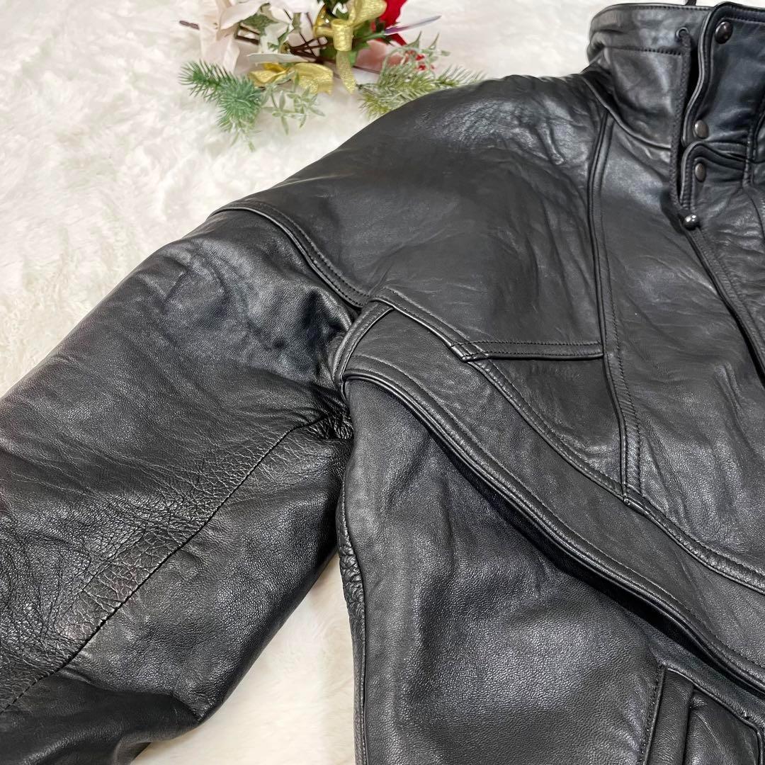 激レア vintage 90s スペイン製 大きめ 古着 羊革　JK 黒　XL