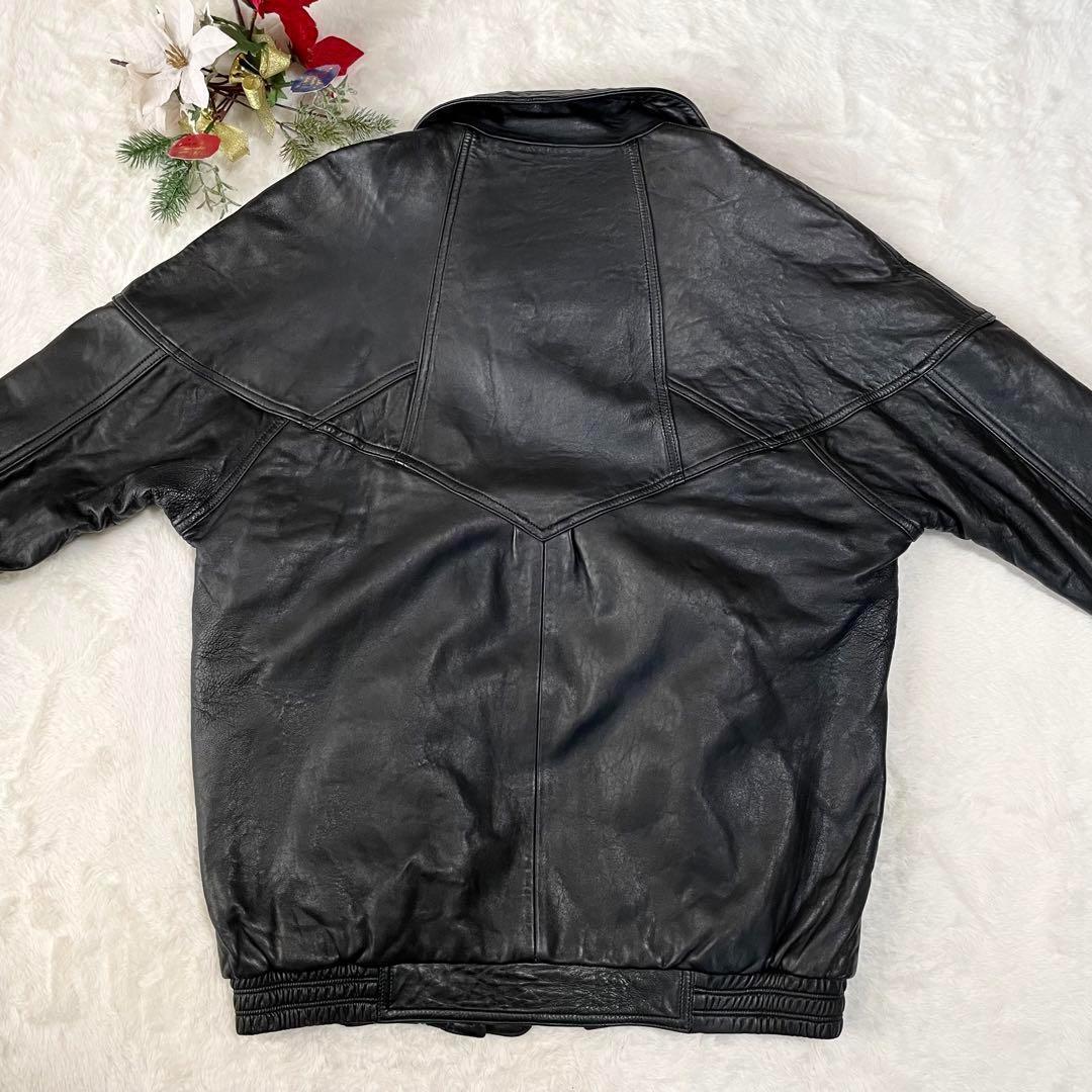 激レア vintage 90s スペイン製 大きめ 古着 羊革　JK 黒　XL