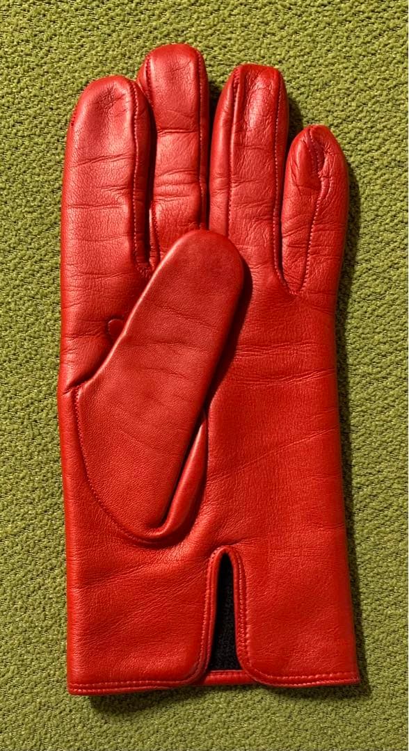 美品❗️MEROLAメローラ 本革 手袋 希少6.5 レッド イタリア製