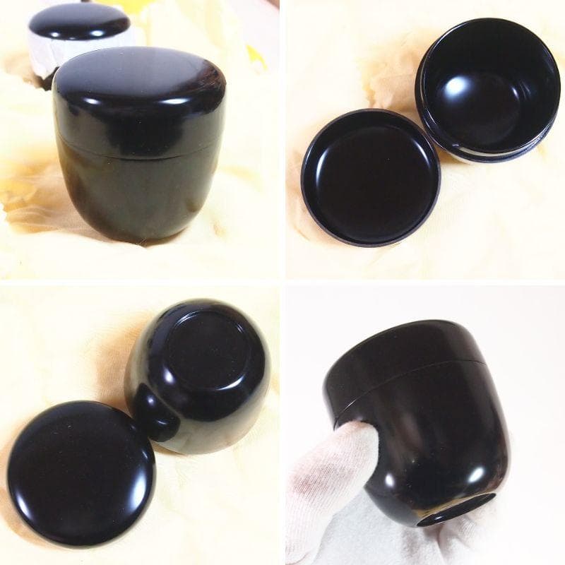 【美品】仙叟好 十二茶器 塗師:坂田峰俊 真塗 棗/薄茶器/茶入 裏千家 茶道具