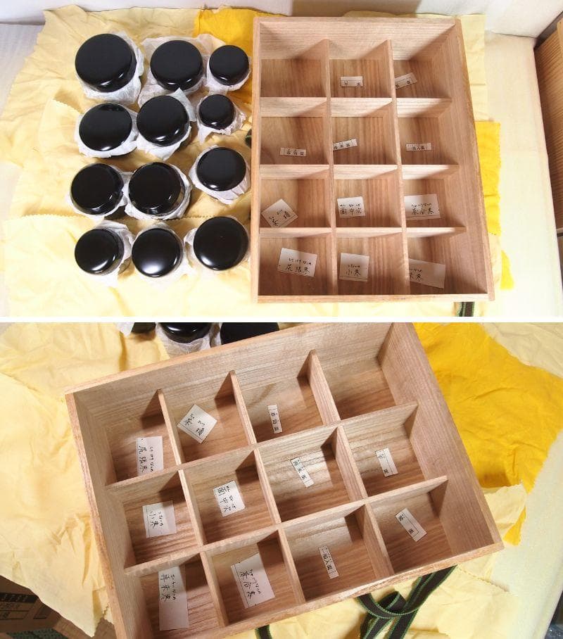 【美品】仙叟好 十二茶器 塗師:坂田峰俊 真塗 棗/薄茶器/茶入 裏千家 茶道具