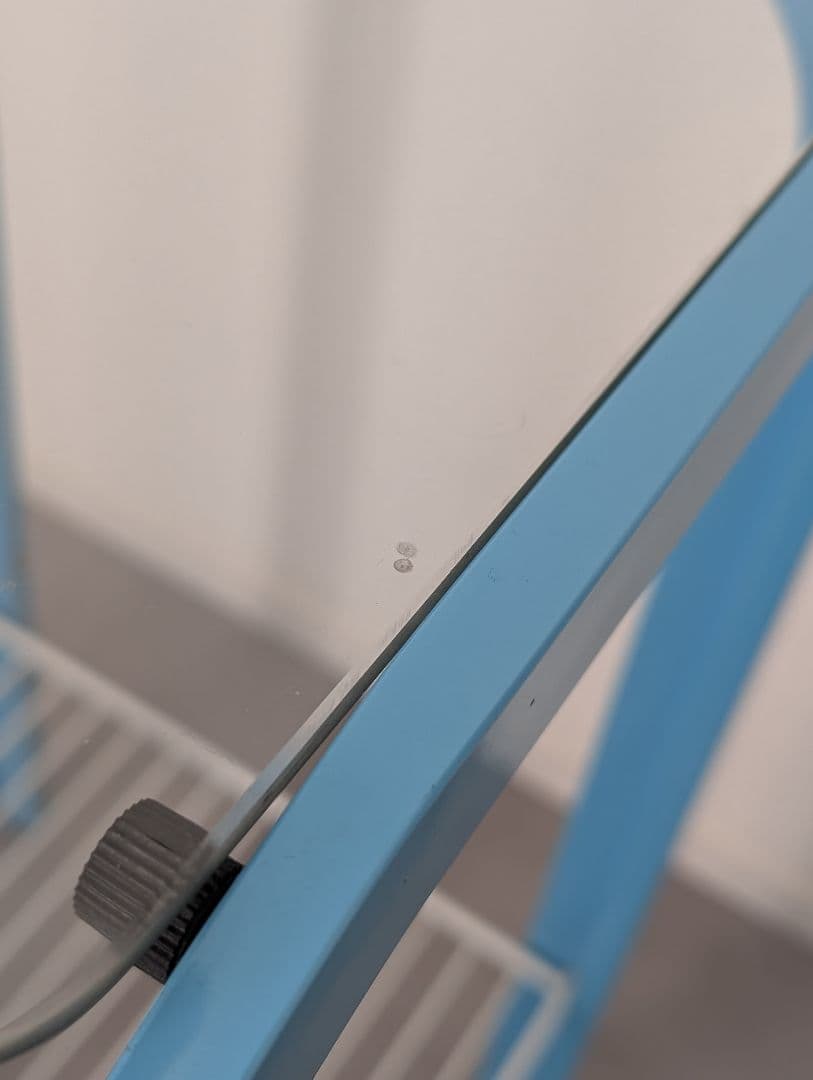 80's-90's レトロ スチールフレーム ガラステーブル ファンシー モダン