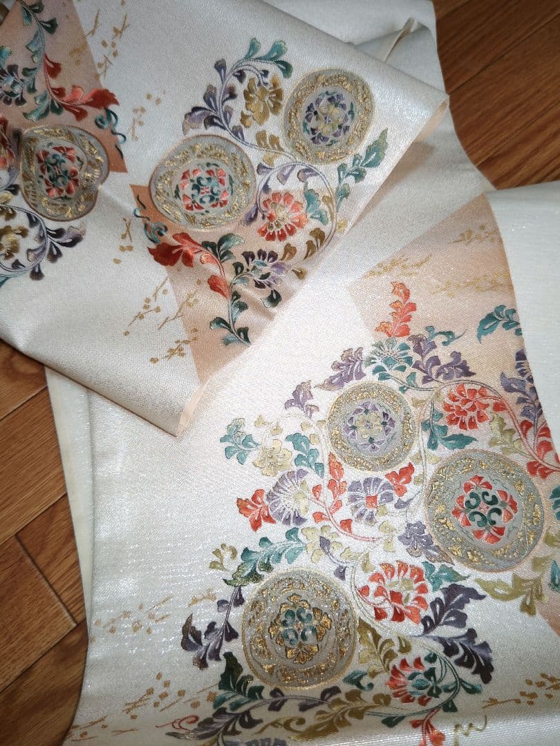 高級袋帯　刺繍　中国蘇州刺繍　夏帯