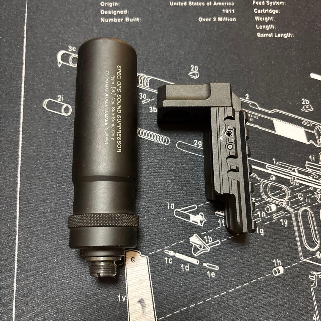 東京マルイGLOCK17 Gen3ガスガン サプレッサー、フロントキット付き