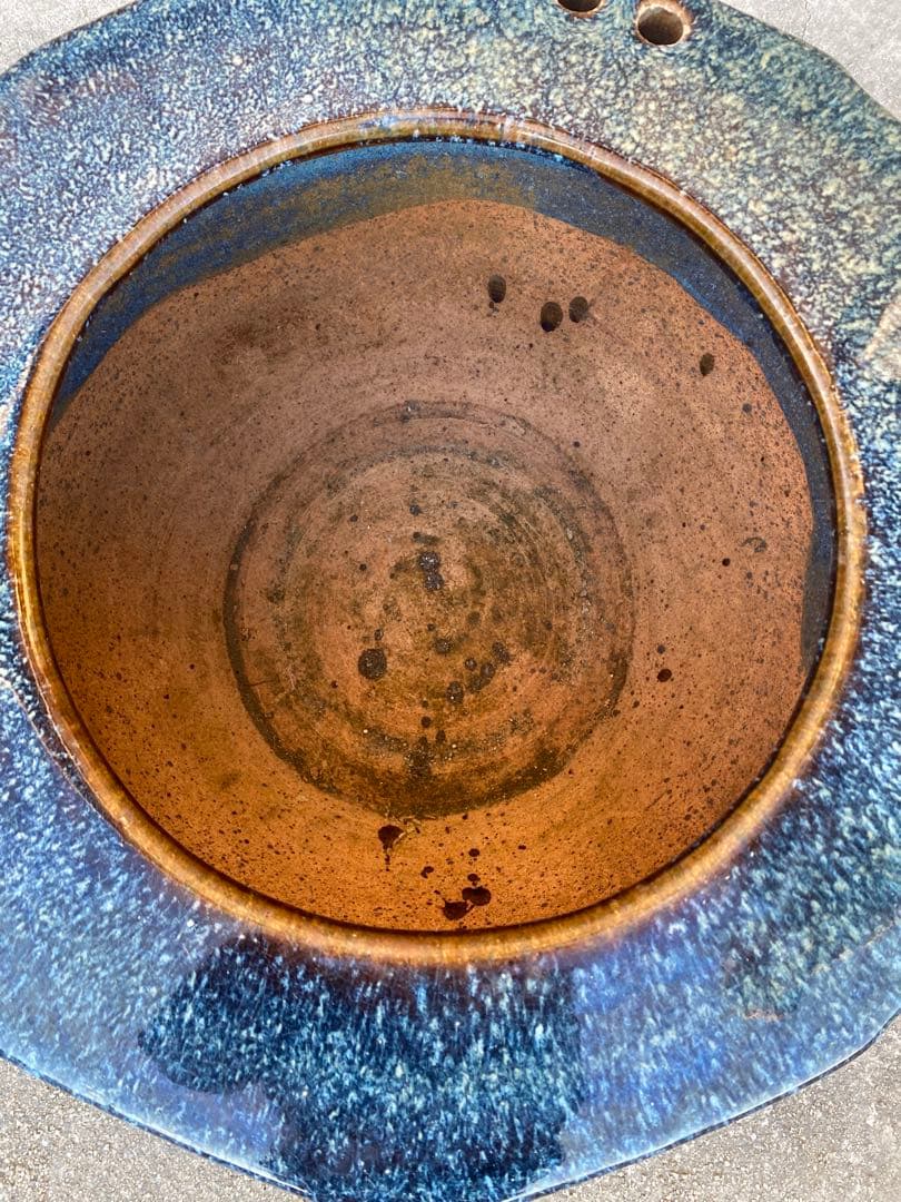 八角形　火鉢　金魚鉢　メダカ鉢　水鉢　　金魚鉢　睡蓮鉢　骨董　青茶