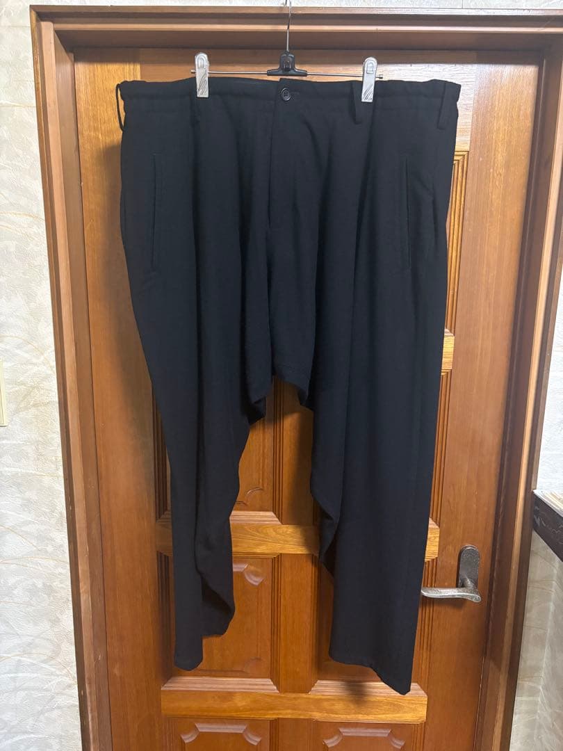 Yohji Yamamoto ウールフランネルドレープパンツ サイズ1 ブラック