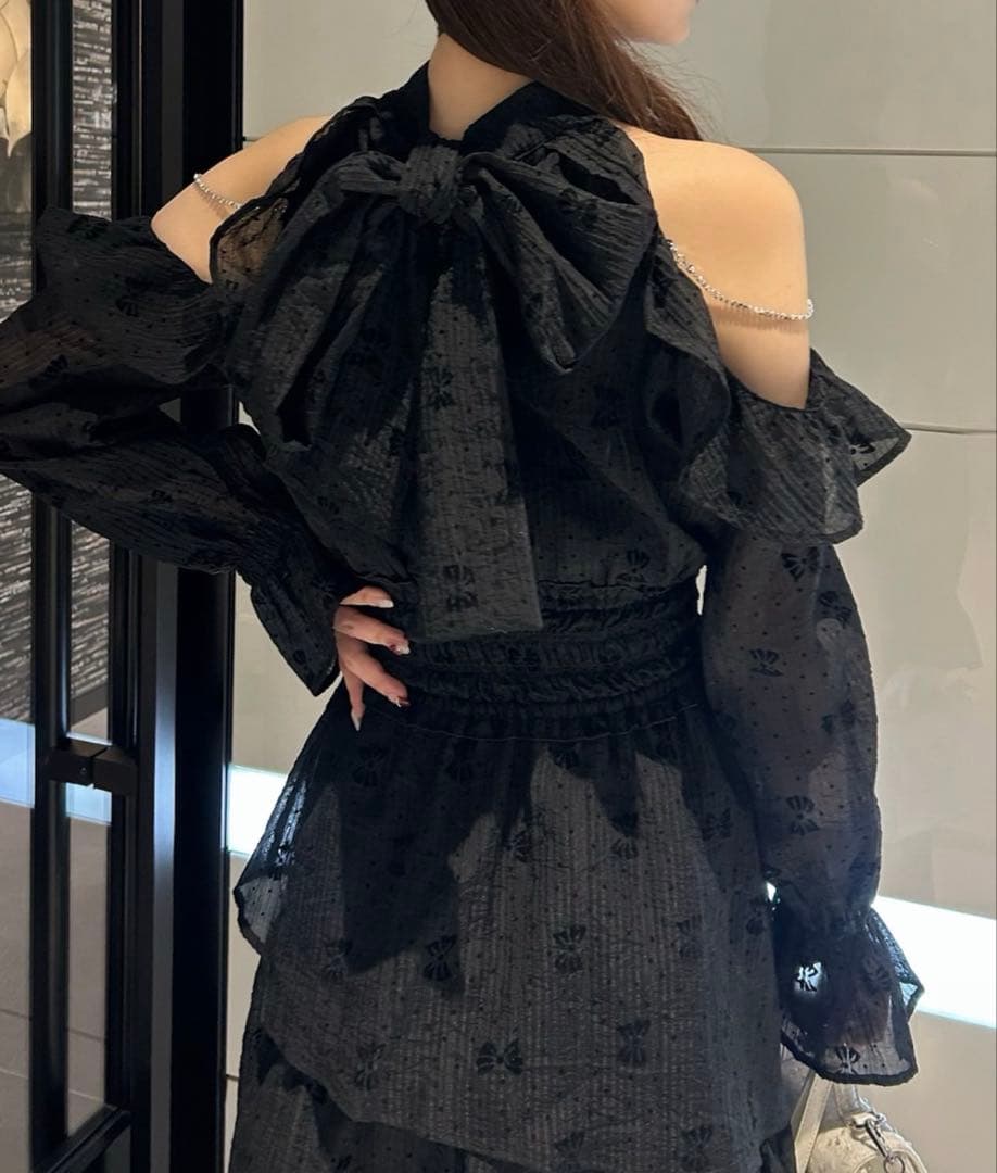 NICE CLAUP アメスリミニワンピース アメスリティアードロングワンピース