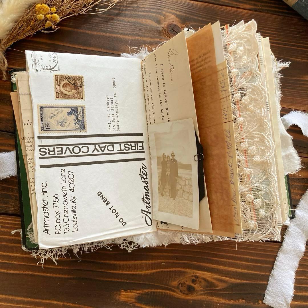 junk journal ジャンクジャーナル雑記帳　平袋　紙もの150点以上