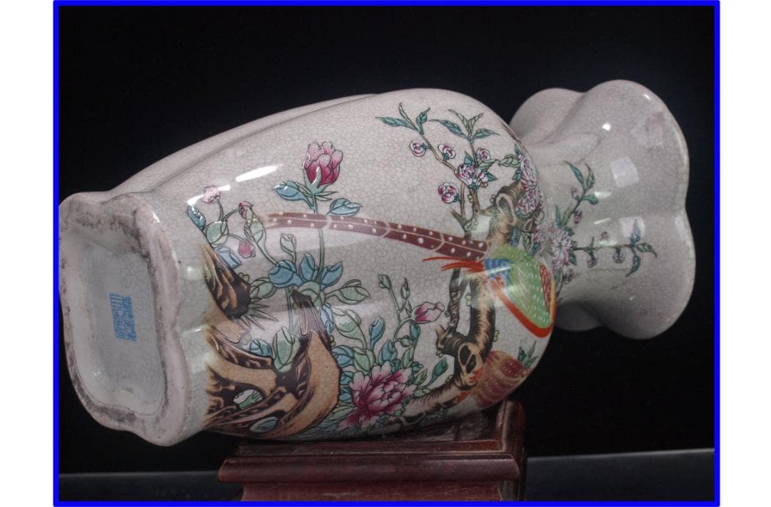 中国 清時代　在銘手描き花瓶 美術品　激安骨董品 DE1042B12-4