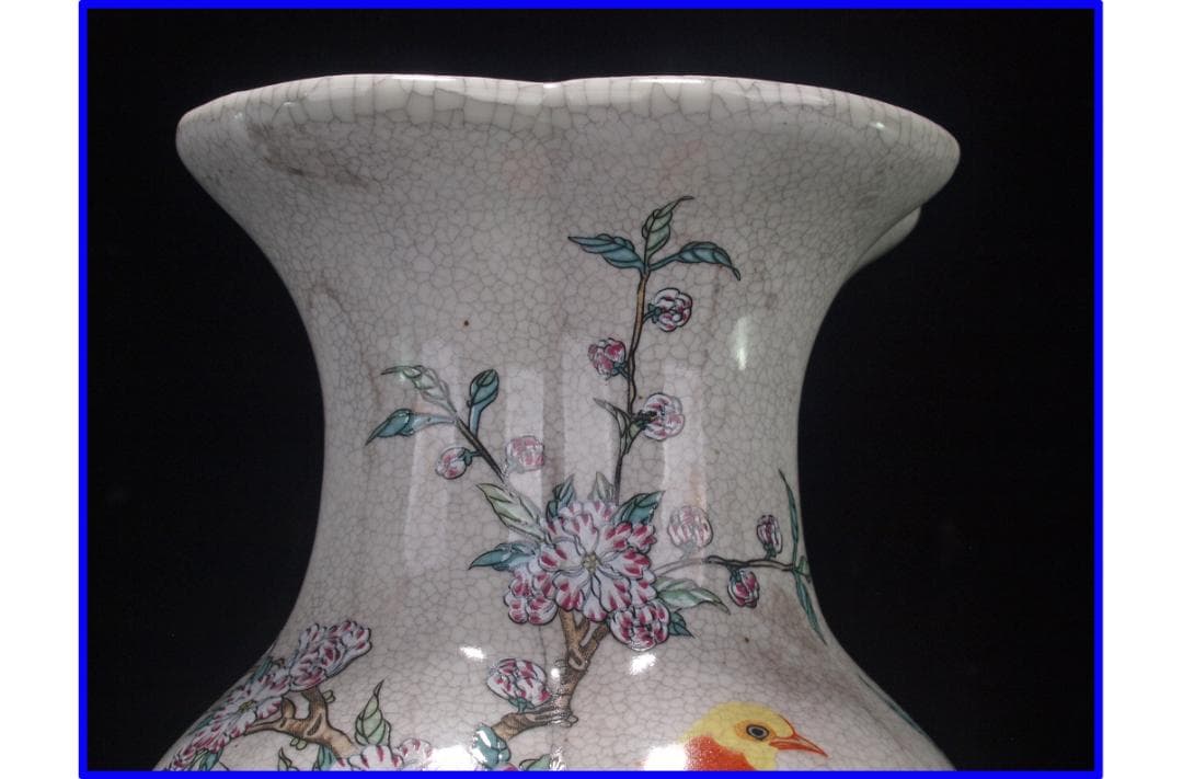 中国 清時代　在銘手描き花瓶 美術品　激安骨董品 DE1042B12-4