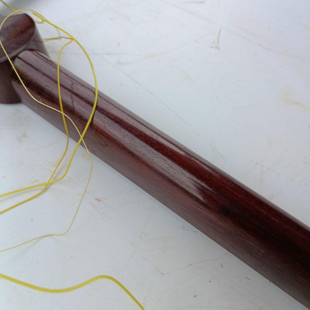 3152)三味線　子持綾杉胴　棹２５ｍｍ／２本溝金ホゾ