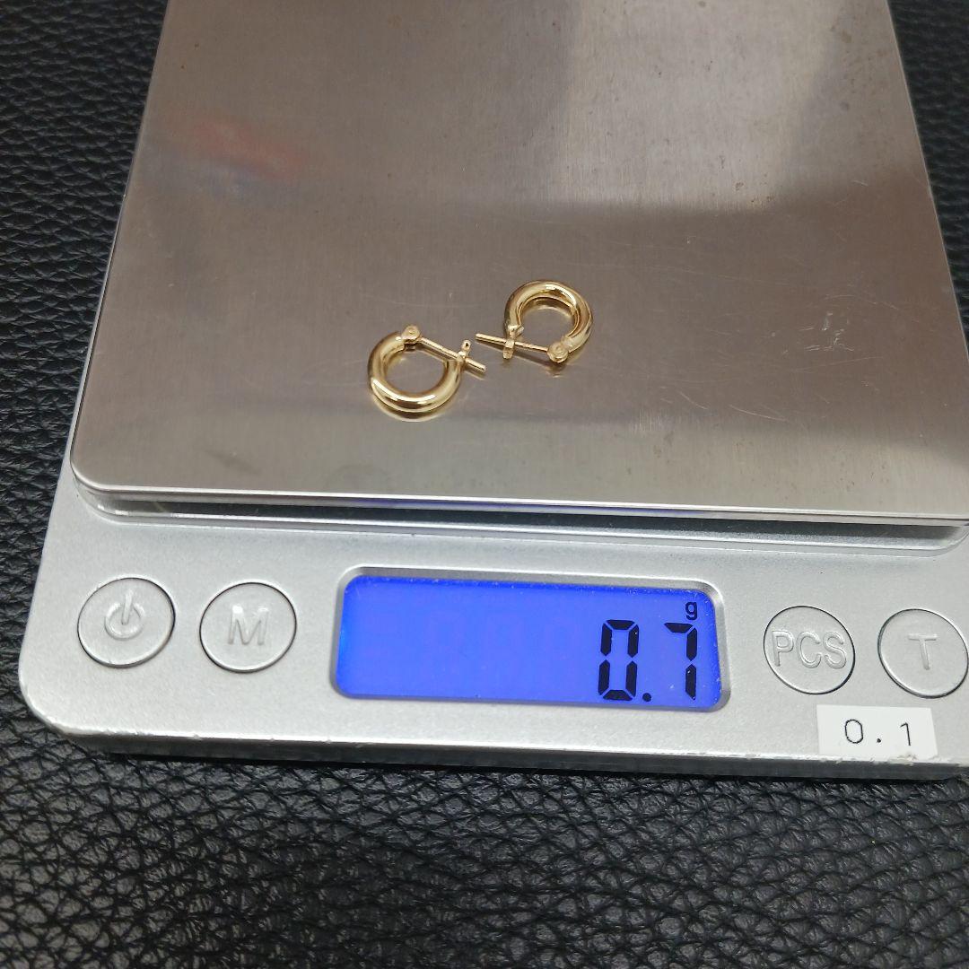 (C011302) K18 YG フープピアス アクセサリー レディース