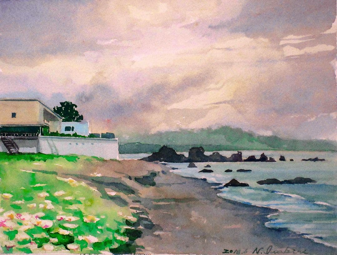 水彩画「雲行きの怪しい」