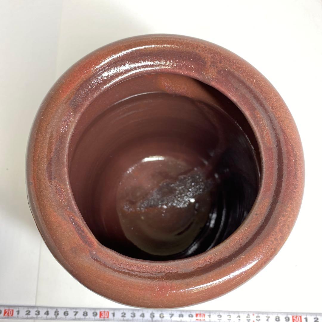 ☆茶3 安田全宏　紫紅彩水指　共箱　高さ約24㎝　東里7-1210①