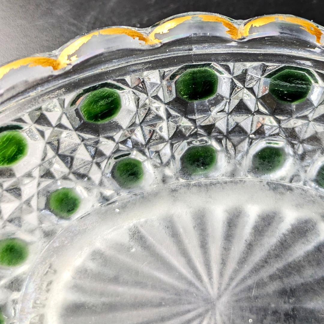 オールドバカラ ディアマン ソープ ディッシュ グリーン＆金彩 BACCARAT