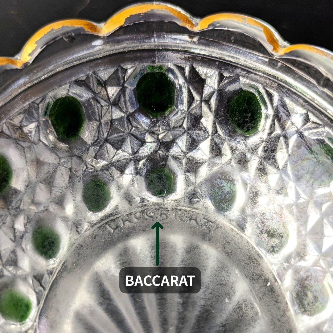 オールドバカラ ディアマン ソープ ディッシュ グリーン＆金彩 BACCARAT