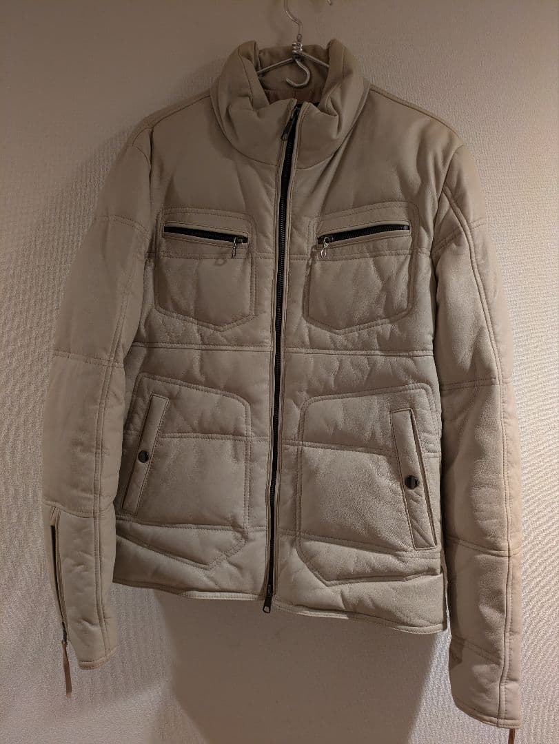 ハルフ　haruf ダウンジャケット 羊革 ダブルジップ Mサイズ