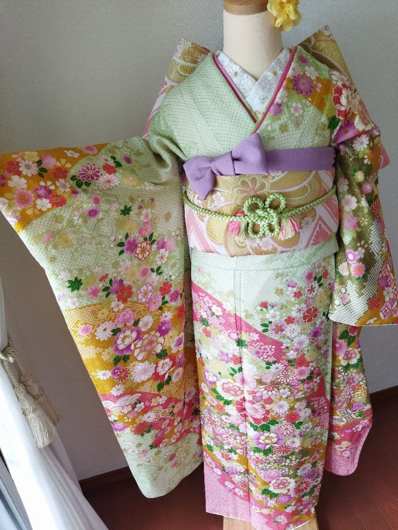 Chibami-u様　426.振袖7点セット 正絹　フルセット　成人式