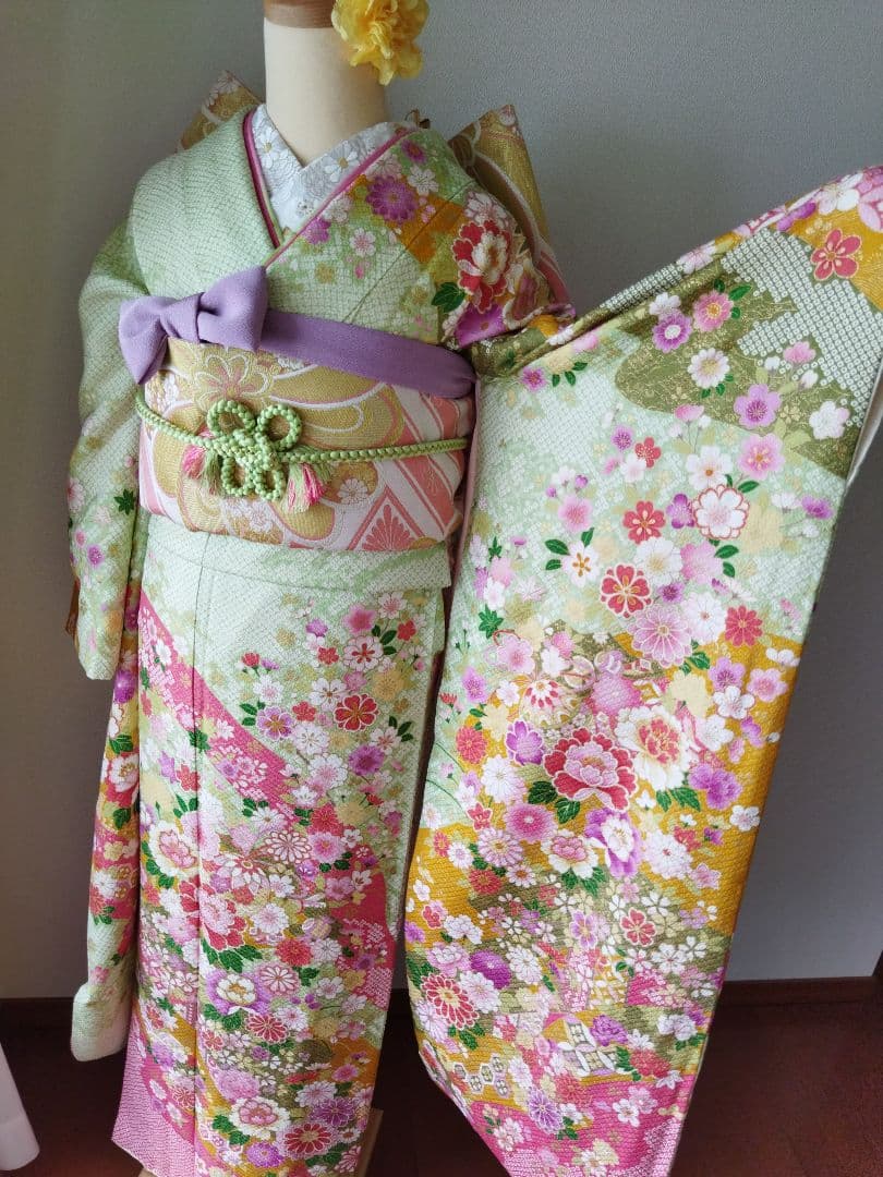 Chibami-u様　426.振袖7点セット 正絹　フルセット　成人式