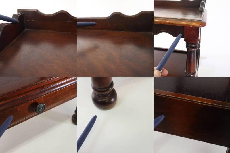 値下カリモク家具 コロニアル サイドテーブル 電話台 花台 引き出し　クラシカル