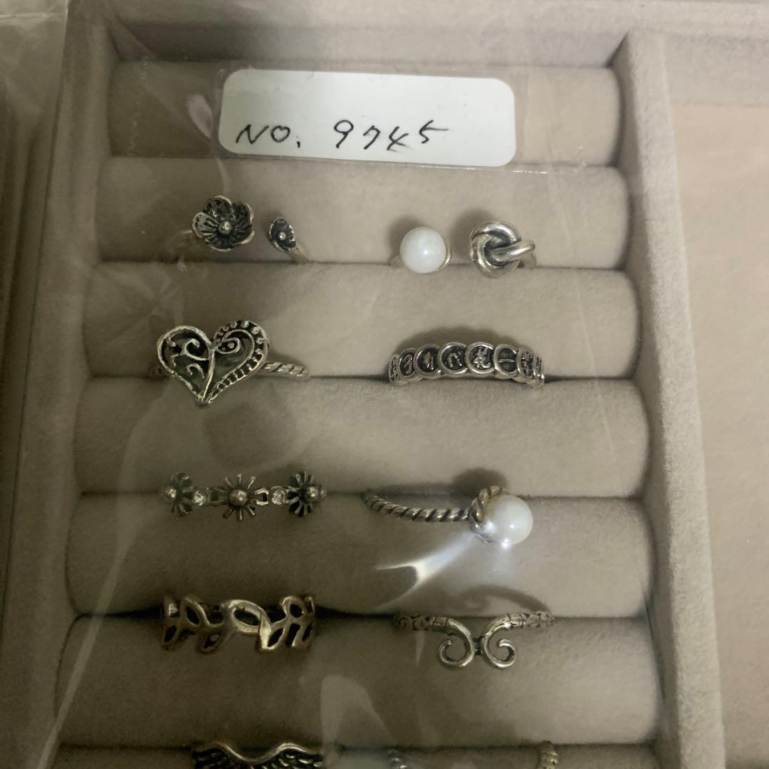 シルバー調リングセット 多様なデザイン9個セット