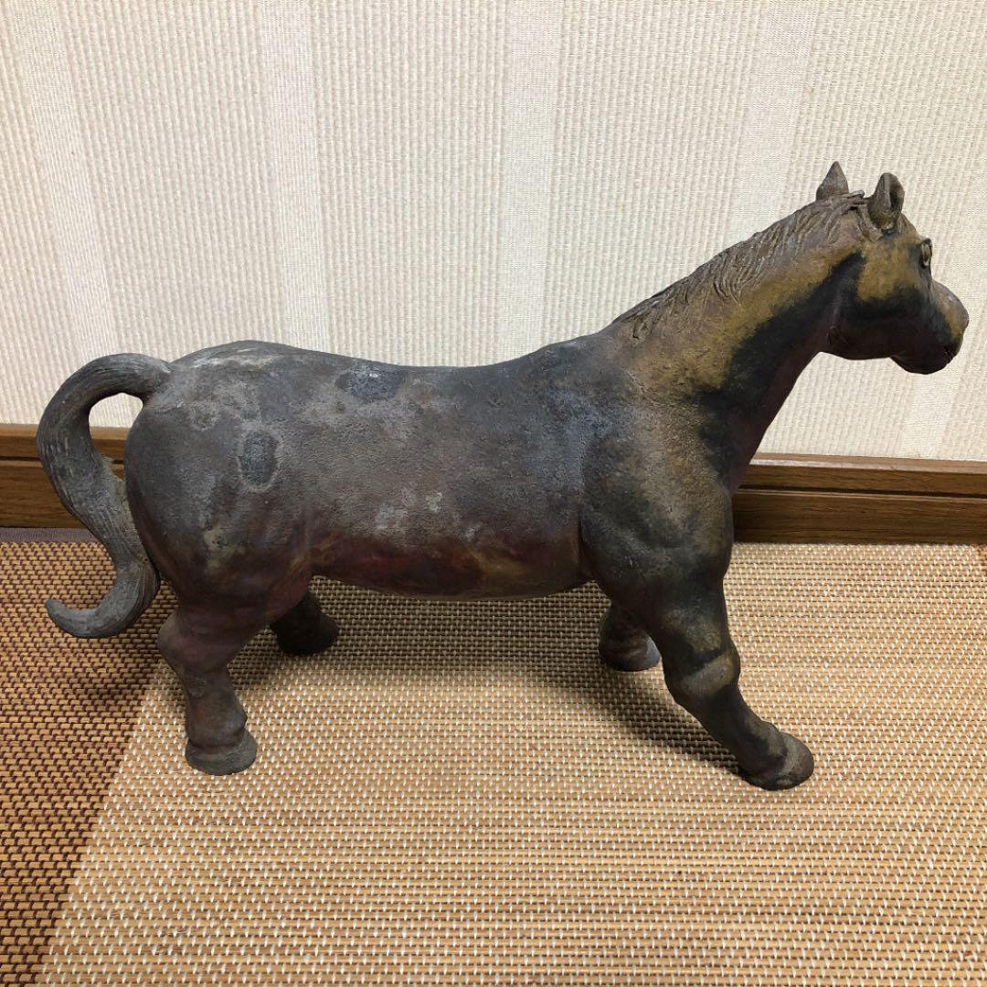 馬の置物　備前焼