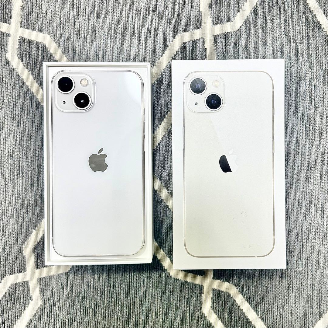 【美品】iPhone 13 ホワイト 128GB SIMフリー 本体 箱付き