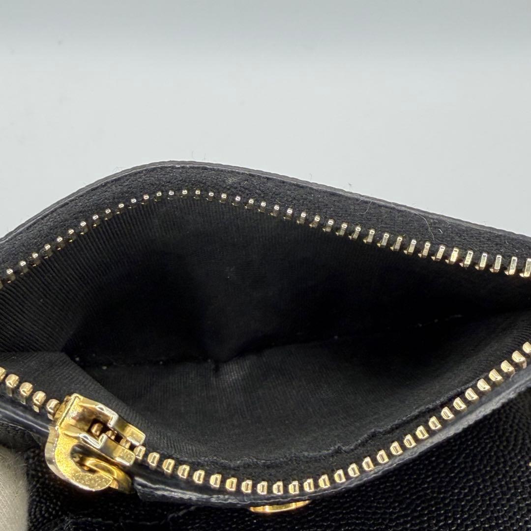【正規品】サンローラン YSL 三つ折り財布 黒 レザー ゴールド金具 付属品付
