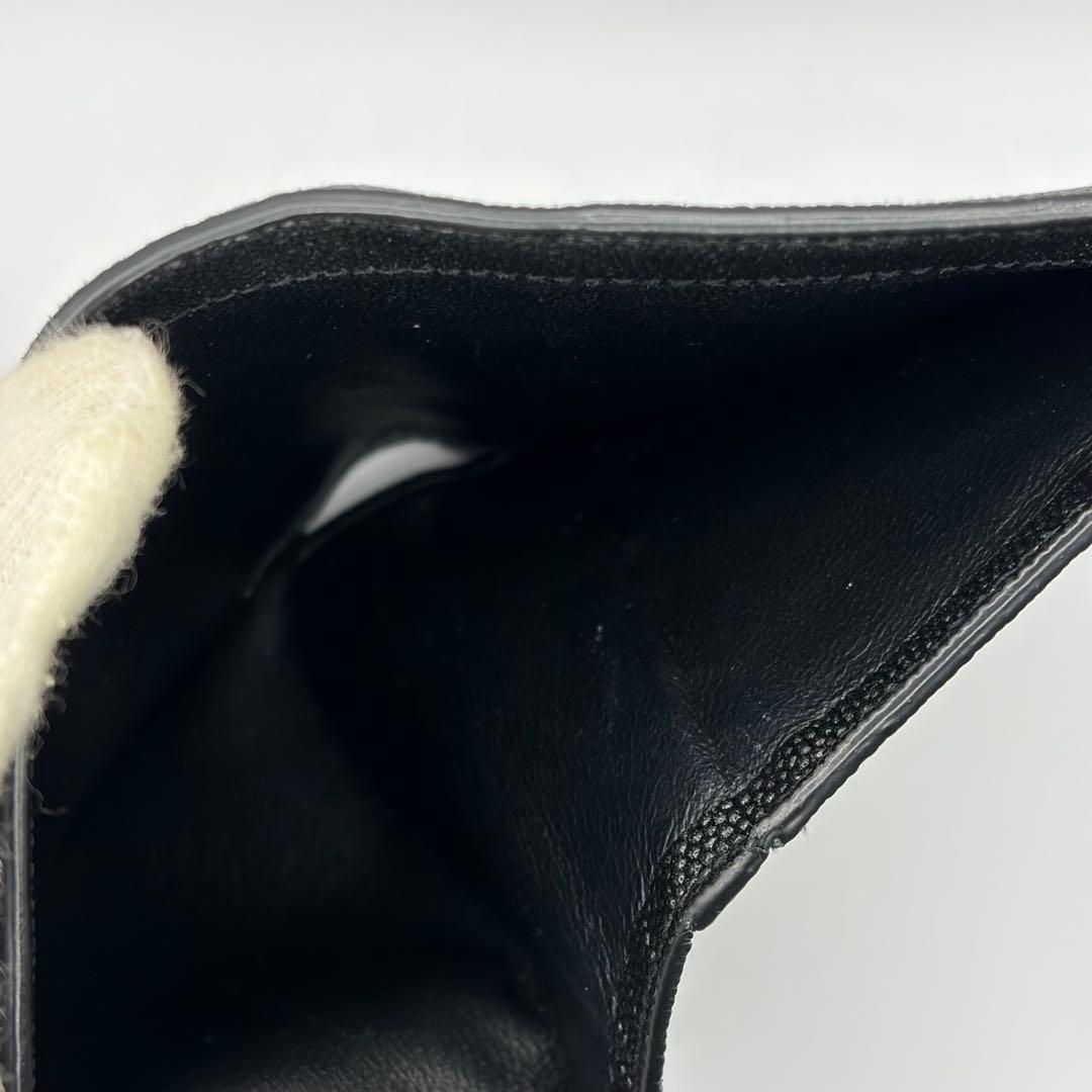 【正規品】サンローラン YSL 三つ折り財布 黒 レザー ゴールド金具 付属品付