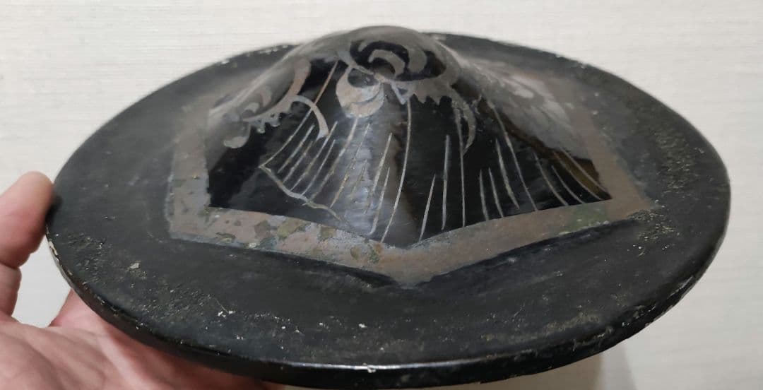 貴重　江戸時代　被り物　御靈　将軍　弓道　流鏑馬　武士　三宝　亀　骨董