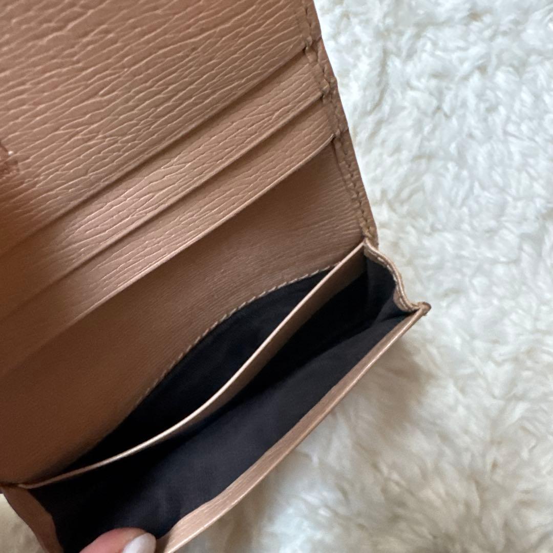 GUCCI 花柄 二つ折り財布 ベージュ