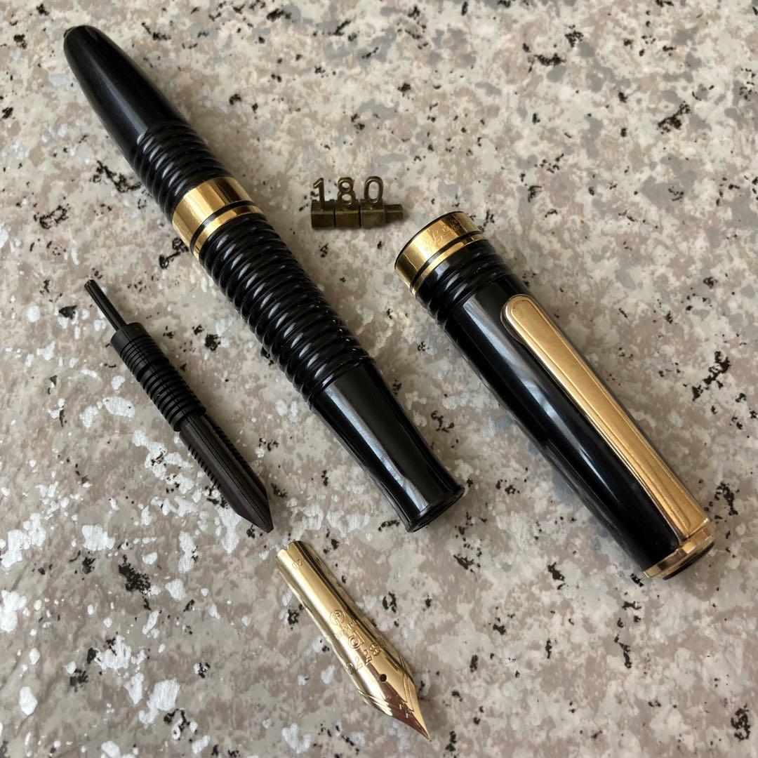 #180 オーバーホール済み 万年筆 PLATINUM ギャザード 14k
