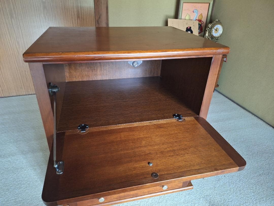 美品！マルニ木工 木製 電話台 キャビネット 飾り棚