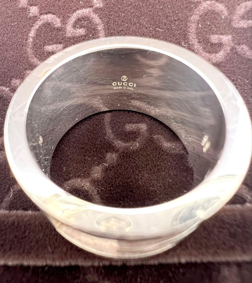 GUCCI グッチ Gロゴ ワイドリング指輪 シルバー 925 18号 箱付き