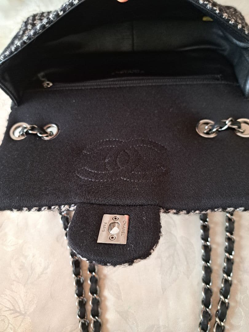 魁 .:*ほぼ新品CHANEL　マトラッセチェーンショルダーバッグツイード