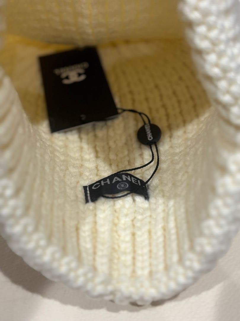 CELINE ホワイト ニット帽