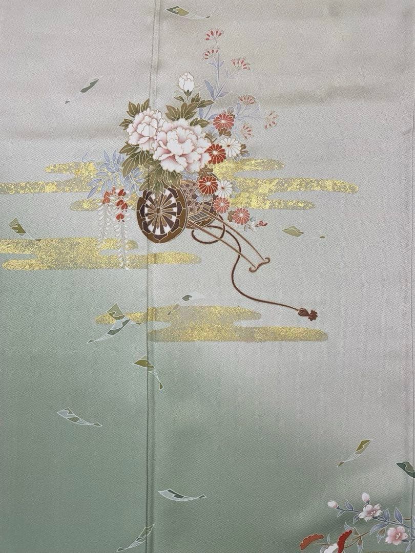 梅乃【148】正絹　訪問着　フルセット　七五三　お宮参り　結婚式　控えめ　淡い緑