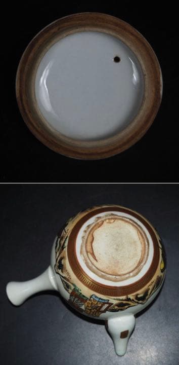 送料無料　明治～大正期九谷焼　仙人図急須　★希少品★　煎茶道具